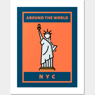 t-shirt-design-maker-with-a-statue-of-liberty-illustration Posters and Art